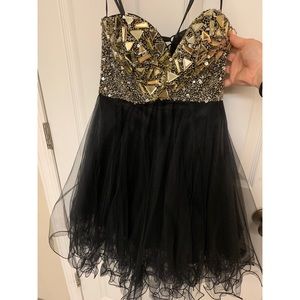 Jeweled strapless homecoming dress